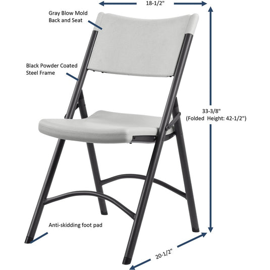 Lorell Heavy-duty Blow-Molded Folding Chairs