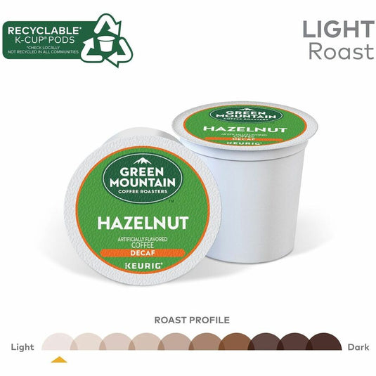 Green Mountain Coffee K-Cup, Pod Hazelnut Decaf Coffee, Keurig Single-Serve K-Cup pods, Light Roast, 24 Count