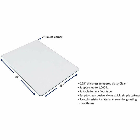Lorell Tempered Glass Chairmat