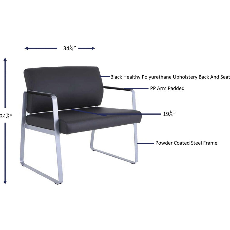 Load image into Gallery viewer, Lorell Healthcare Reception Big &amp; Tall Sled Base Guest Chair

