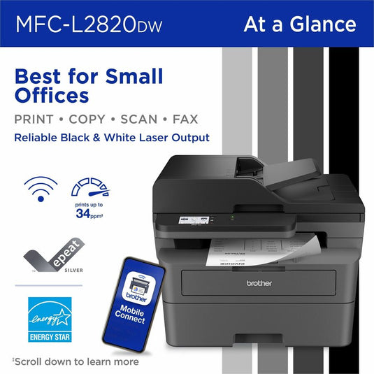 Brother MFC-L2820DW Wireless Laser Multifunction Printer
